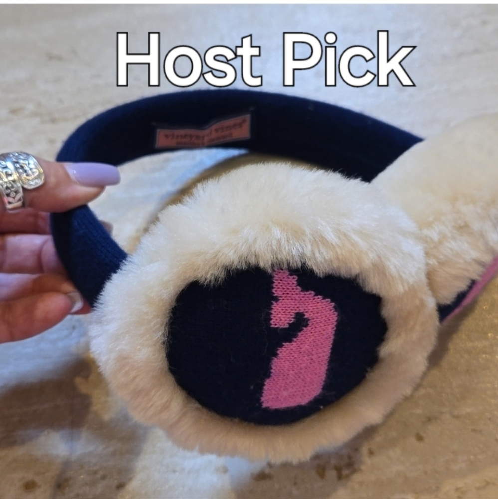 Vineyard Vines Navy/Pink Whale Stylish Earmuffs